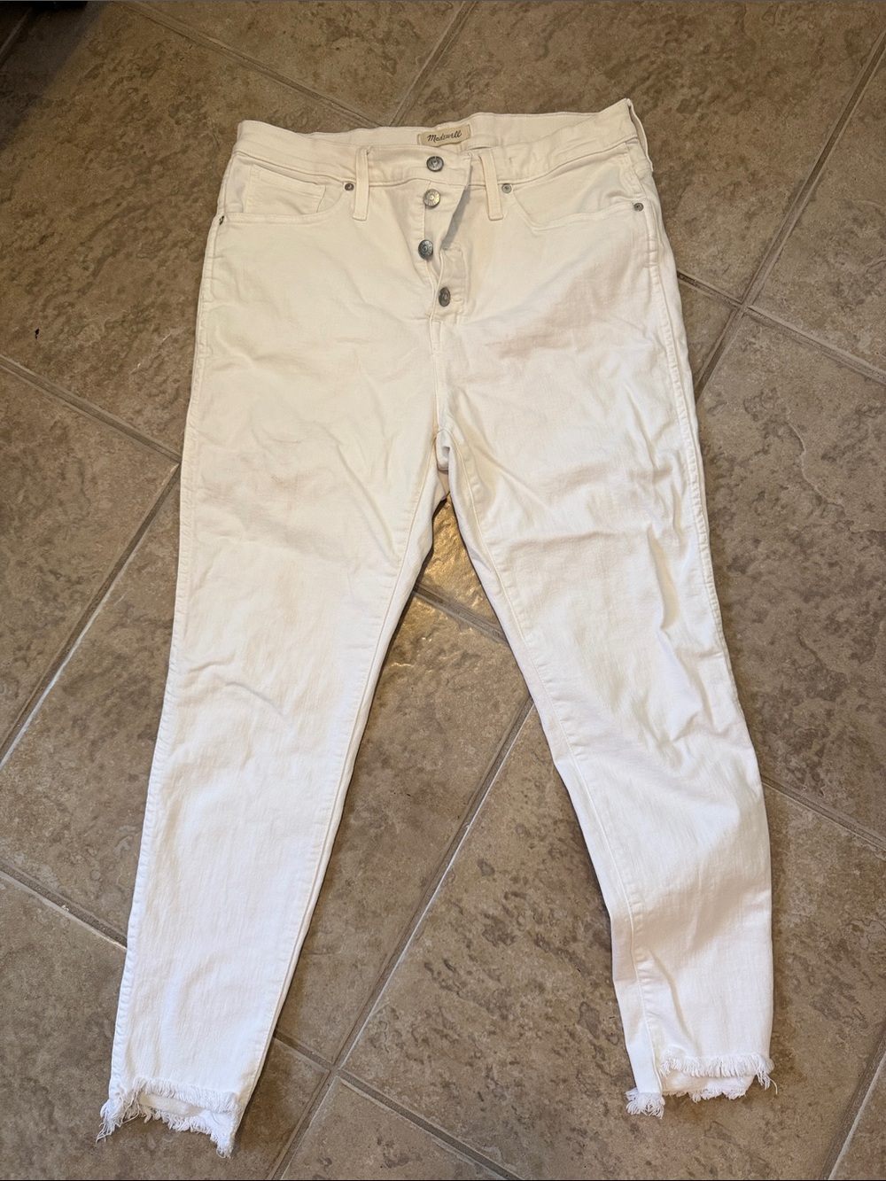 Madewell White High-Rise Button-Fly Jeans